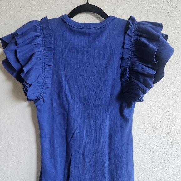 Express Blue Ruffle Sleeve Top - Picture 3 of 3